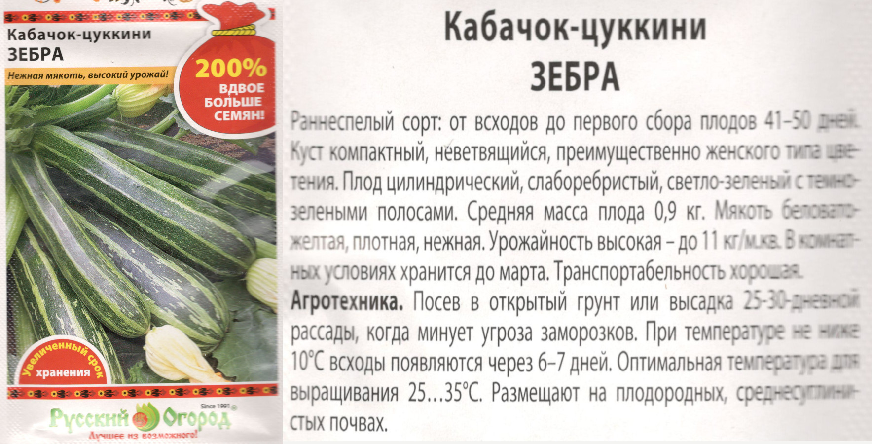 картинка Кабачок Зебра 4 гр. цуккини $ (200%) РО интернет-магазин "Дачник"