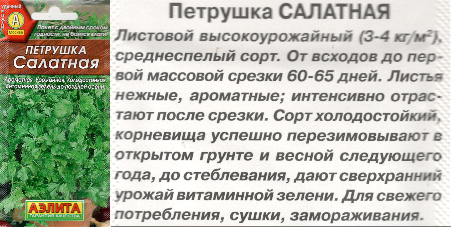 картинка Петрушка Салатная 2 гр. листовая $ Аэлита интернет-магазин "Дачник"
