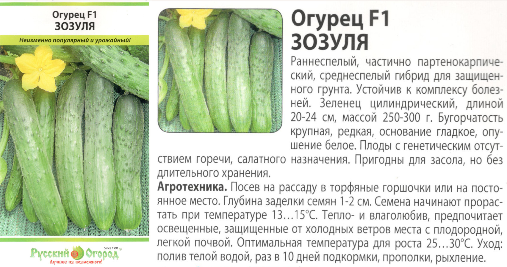 картинка Огурец Зозуля 10 шт. $ (НК) РО интернет-магазин "Дачник"