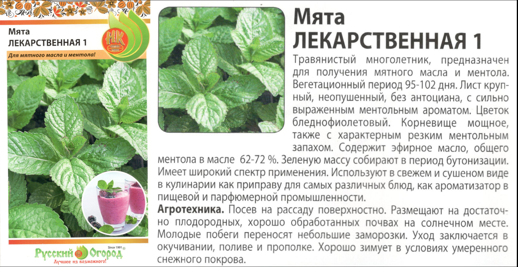 картинка Мята Лекарственная 0,05 гр. (НК) $ РО интернет-магазин "Дачник"