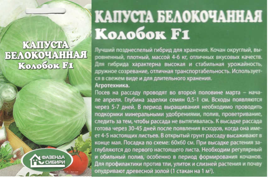 картинка Капуста Колобок 0,2 гр. белокач. $ Фазенда Сибири интернет-магазин "Дачник"